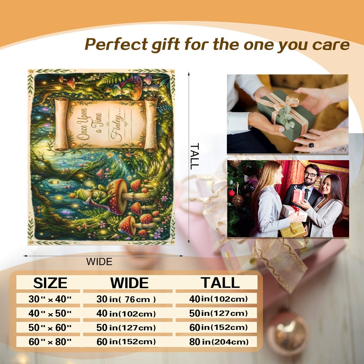 Personalized Enchanted Forest Throw Blanket | Once Upon a Time Custom Name | Magical Fairytale Gift