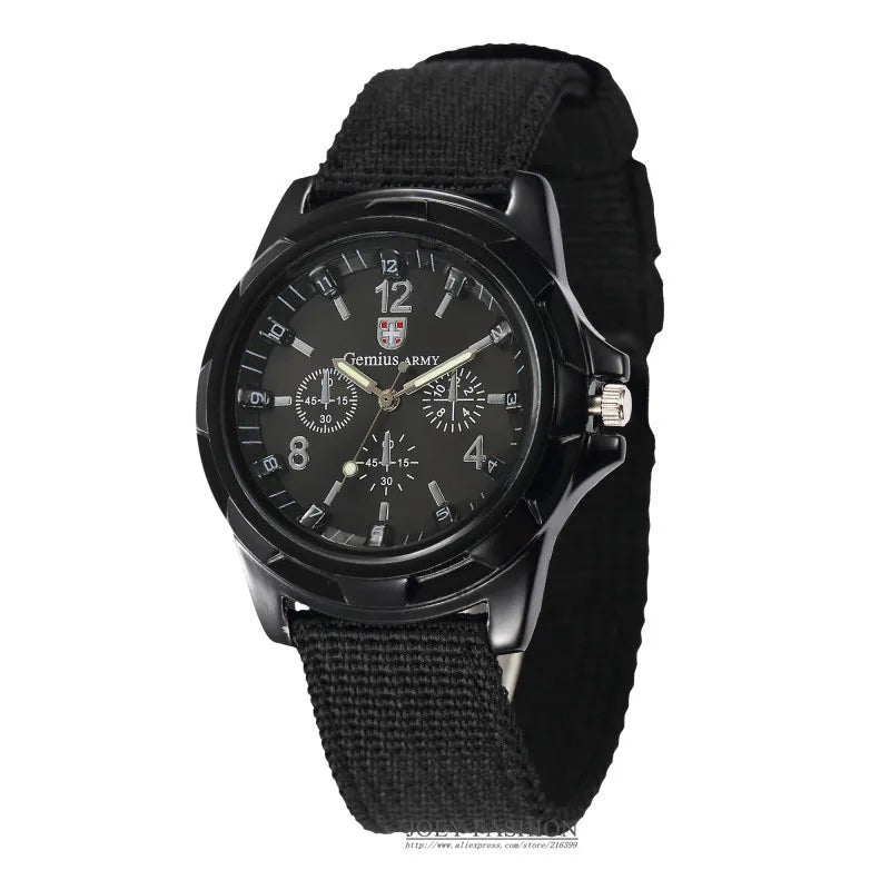 Men's Casual Military Quartz Sport Watch – Soft Nylon Band