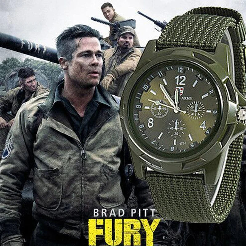 Men's Casual Military Quartz Sport Watch – Soft Nylon Band
