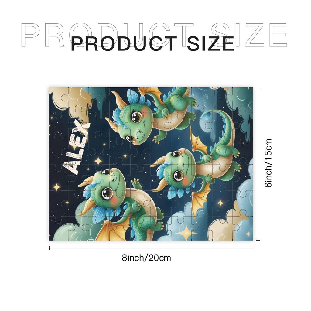 Cool Dragons Personalized Wooden Puzzle | 60 Pieces | 15x20cm