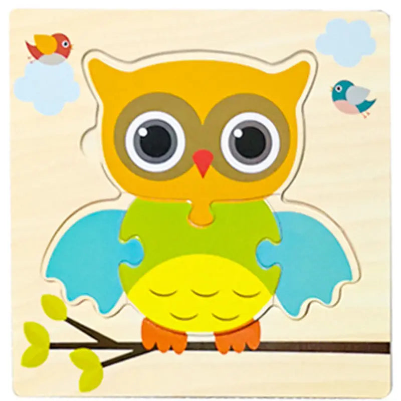 Baby Wooden 3D Tangram Puzzle – Educational Cartoon Animal Toy