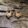 Thanksgiving Turkey Wooden Dangle Earrings | Funny Holiday Jewelry