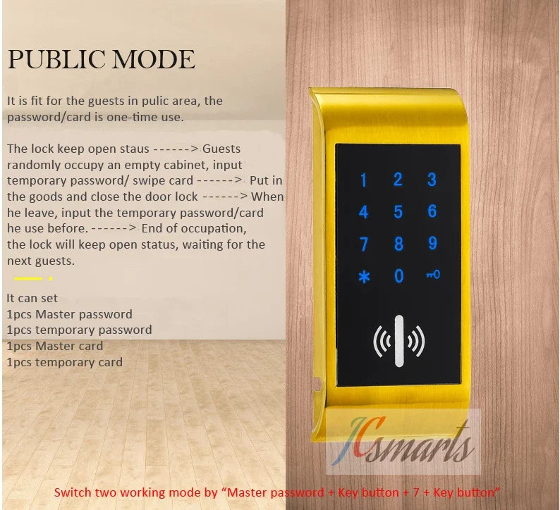 Electronic Keypad Cabinet Lock – RFID Locker Lock for Gym & Home