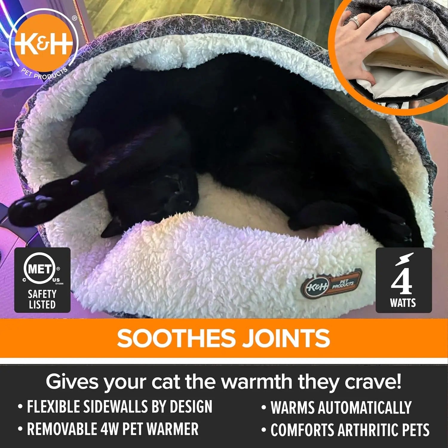 Heated Cat Bed – Soft Snuggle Cup