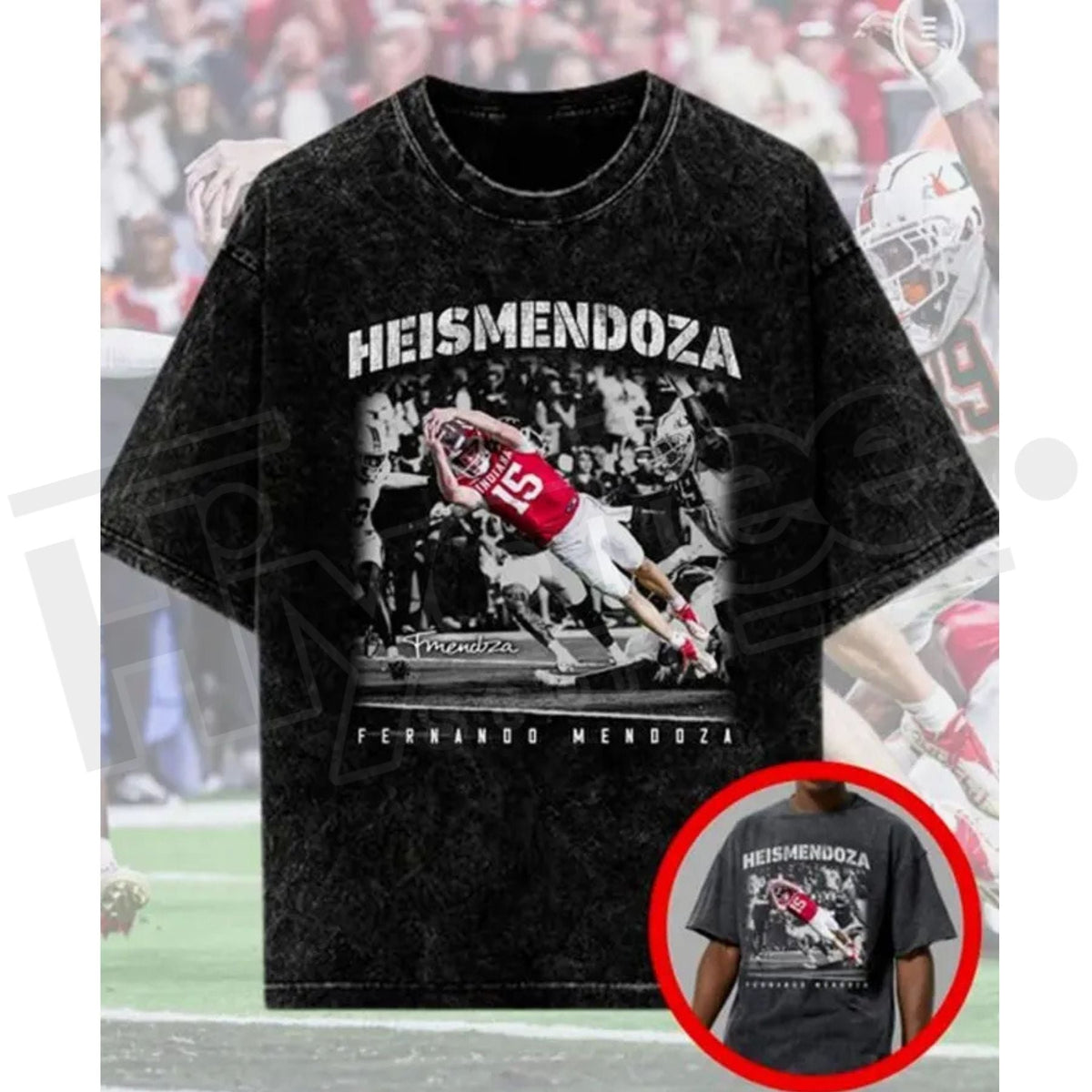 Heismendoza "Champion" Vintage Washed T-Shirt – Premium Football Lover Fan Gift