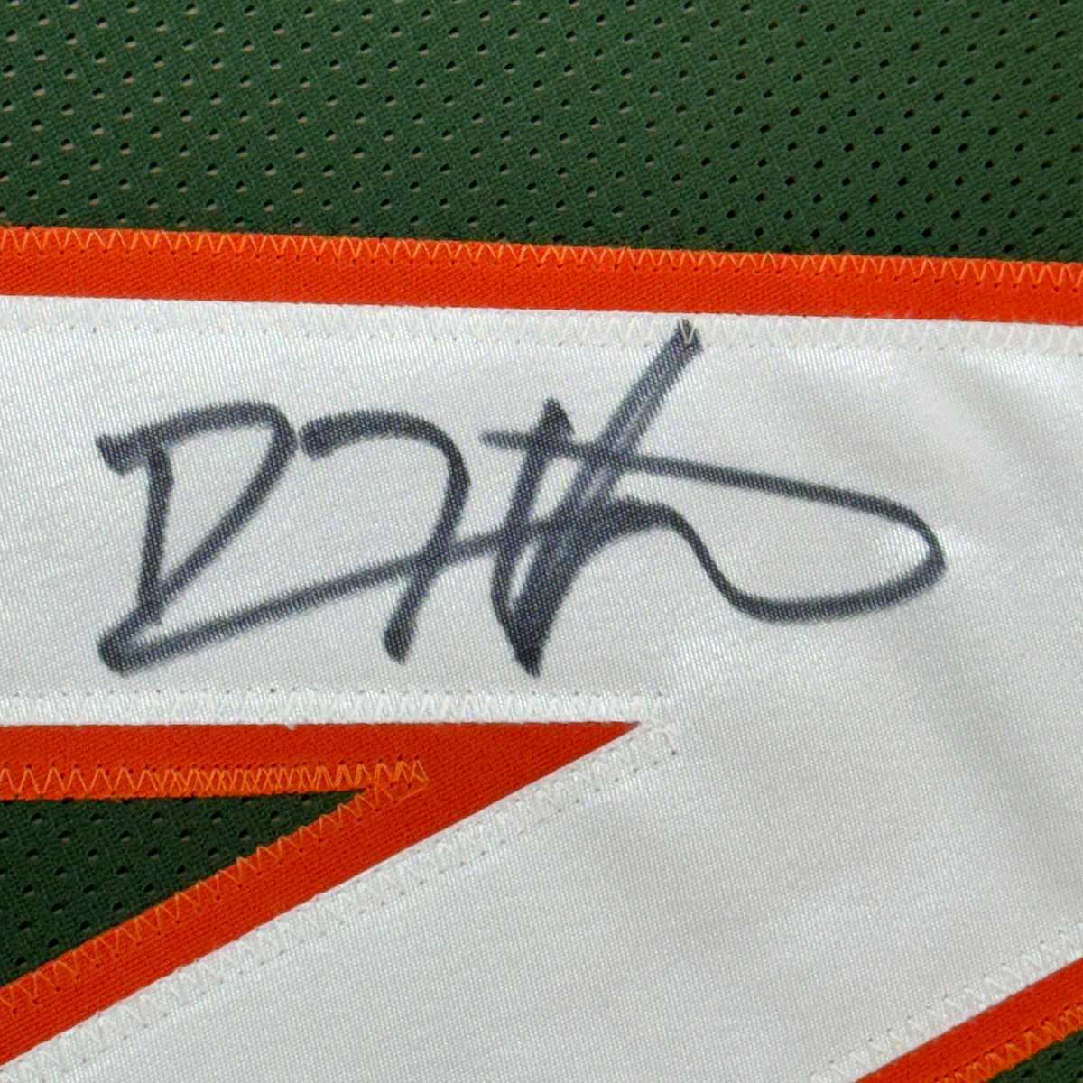 Framed Autographed/Signed Devin Hester 35x39 Miami Green College Football Jersey JSA COA