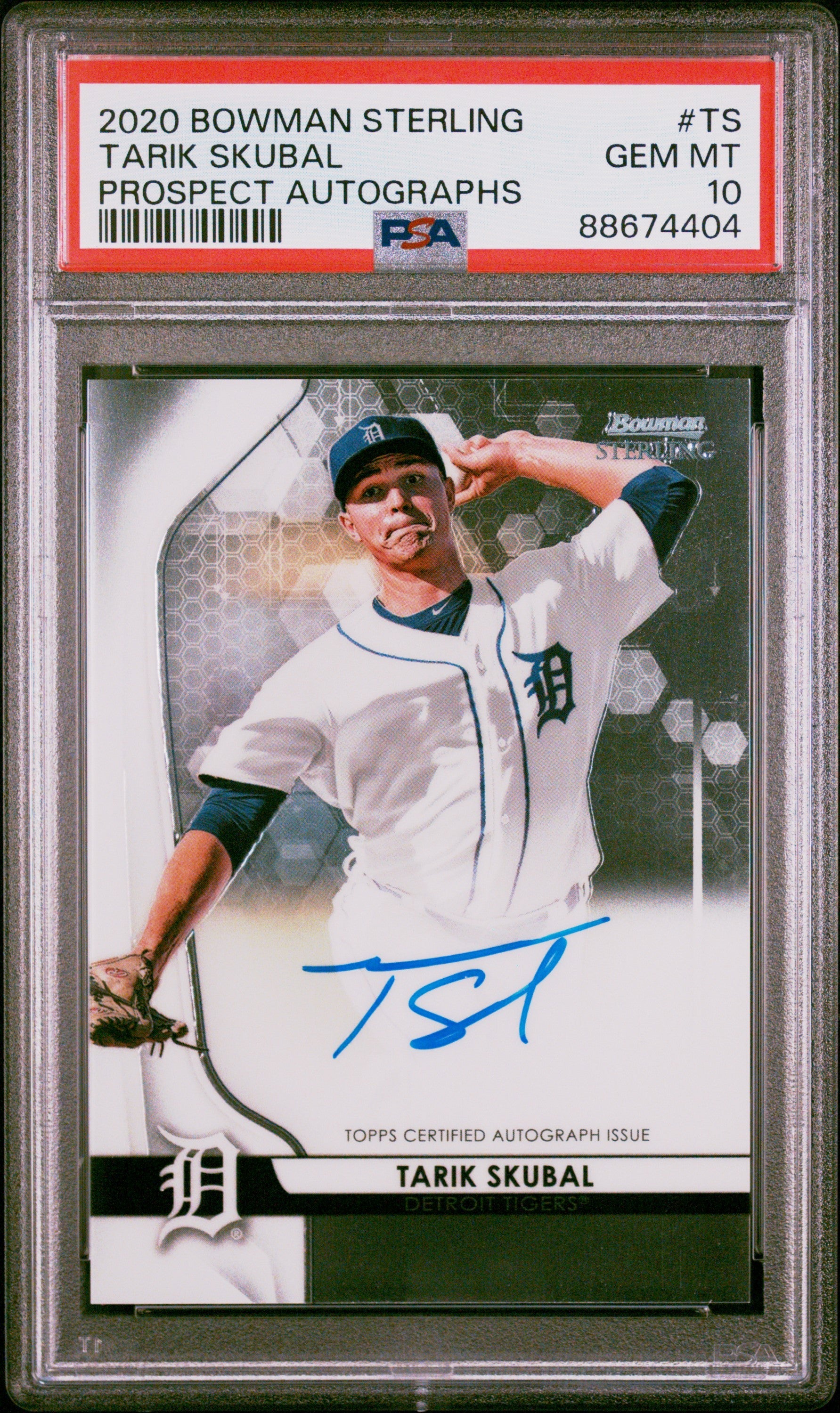 Graded 2020 Topps Bowman Sterling Tarik Skubal #TS Prospects Autographs Rookie RC Baseball Card PSA 10 Gem Mint