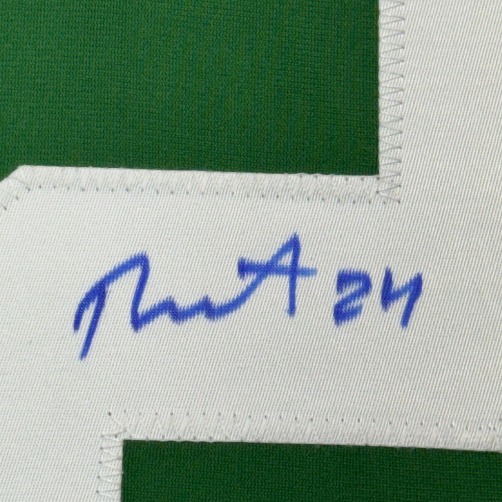 Framed Autographed/Signed Roope Hintz 35x39 Dallas Green Hockey Jersey JSA COA