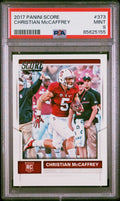 Graded 2017 Panini Score Christian McCaffrey #373 Rookie RC Football Card PSA 9 Mint