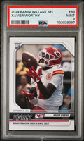 Graded 2024 Panini Instant NFL Xavier Worthy #63 Rookie RC Football Card PSA 9 Mint