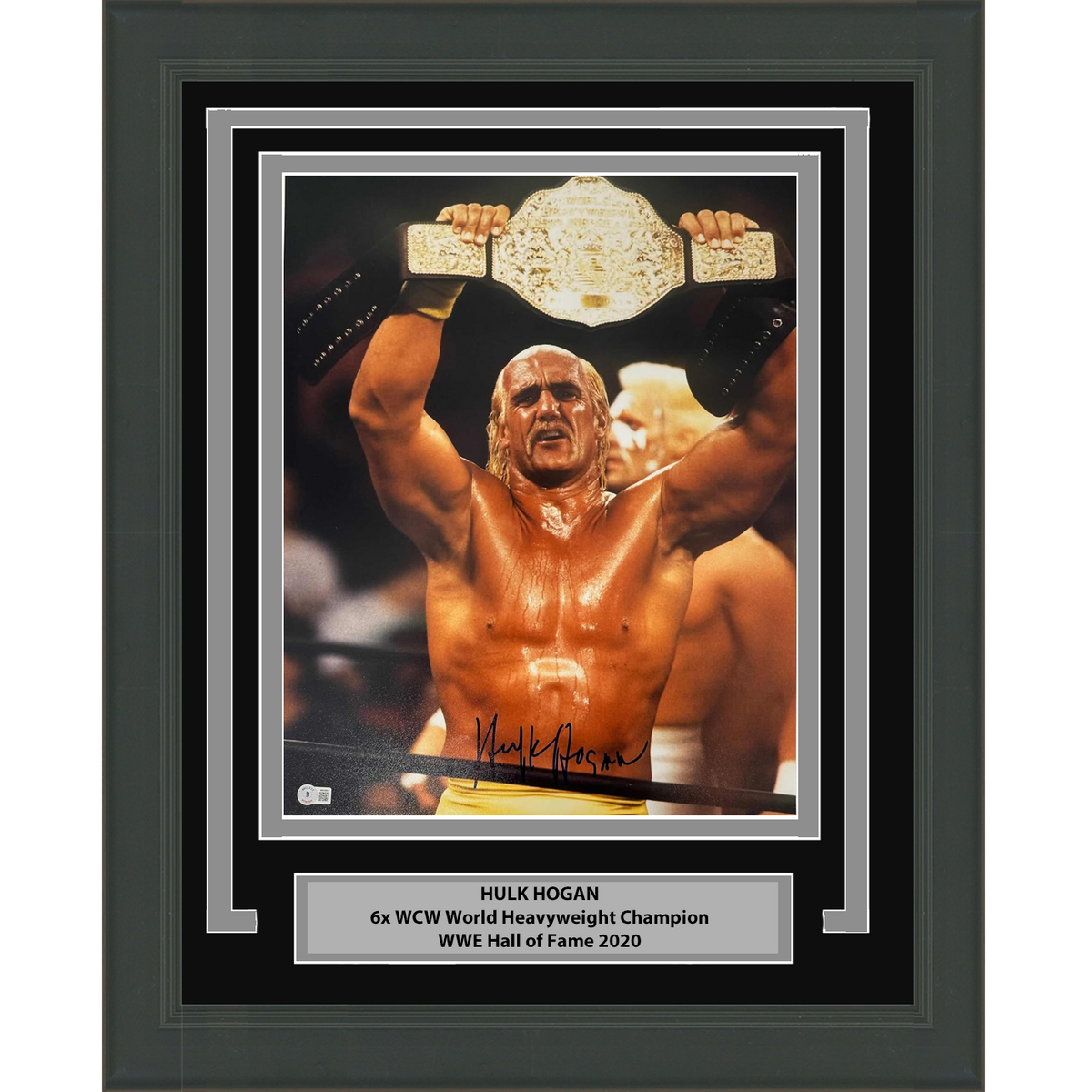 Framed Autographed/Signed Hulk Hogan 16x20 WWE Wrestling Photo Beckett BAS COA #3