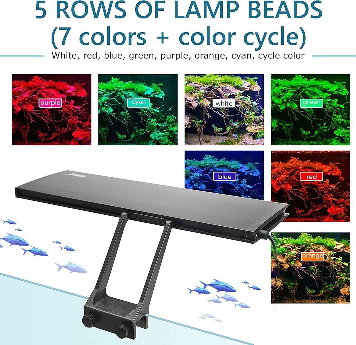 Hygger Clip-On LED Light – 24/7, 7-20in, 12W/14W