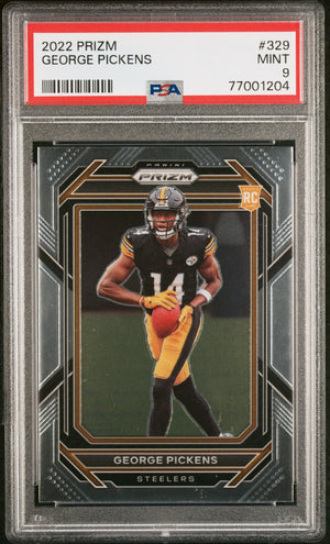 Graded 2022 Panini Prizm George Pickens #329 Rookie RC Football Card PSA 9 Mint