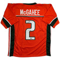 Autographed/Signed Willis McGahee "01 Champs" Miami Orange College Football Jersey Beckett BAS COA