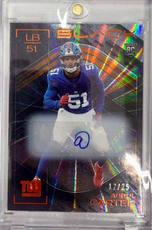 2025 Panini Black FOTL Abdul Carter #142 /25 Citrine Auto Rookie RC Football Card