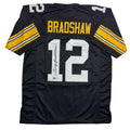 Autographed/Signed Terry Bradshaw Pittsburgh Black Football Jersey Beckett BAS COA