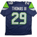 Autographed/Signed Earl Thomas III Seattle Blue Football Jersey Beckett BAS COA