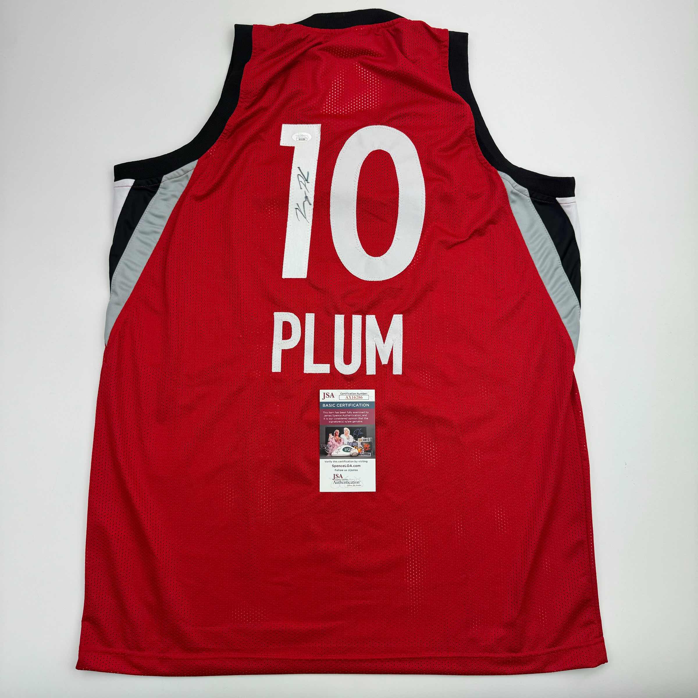 Autographed/Signed Kelsey Plum Las Vegas Red Basketball Jersey JSA COA