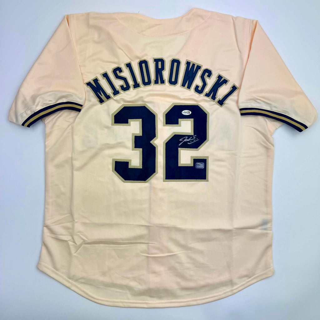 Autographed/Signed Jacob Misiorowski Milwaukee Cream Baseball Jersey JSA COA