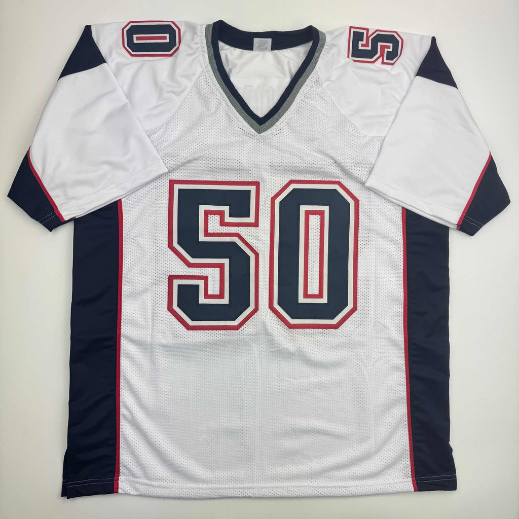 Autographed/Signed Rob Ninkovich "2x SB Champ" New England White Football Jersey Beckett BAS COA