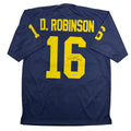 Autographed/Signed Denard Robinson Michigan Blue College Football Jersey Beckett BAS COA