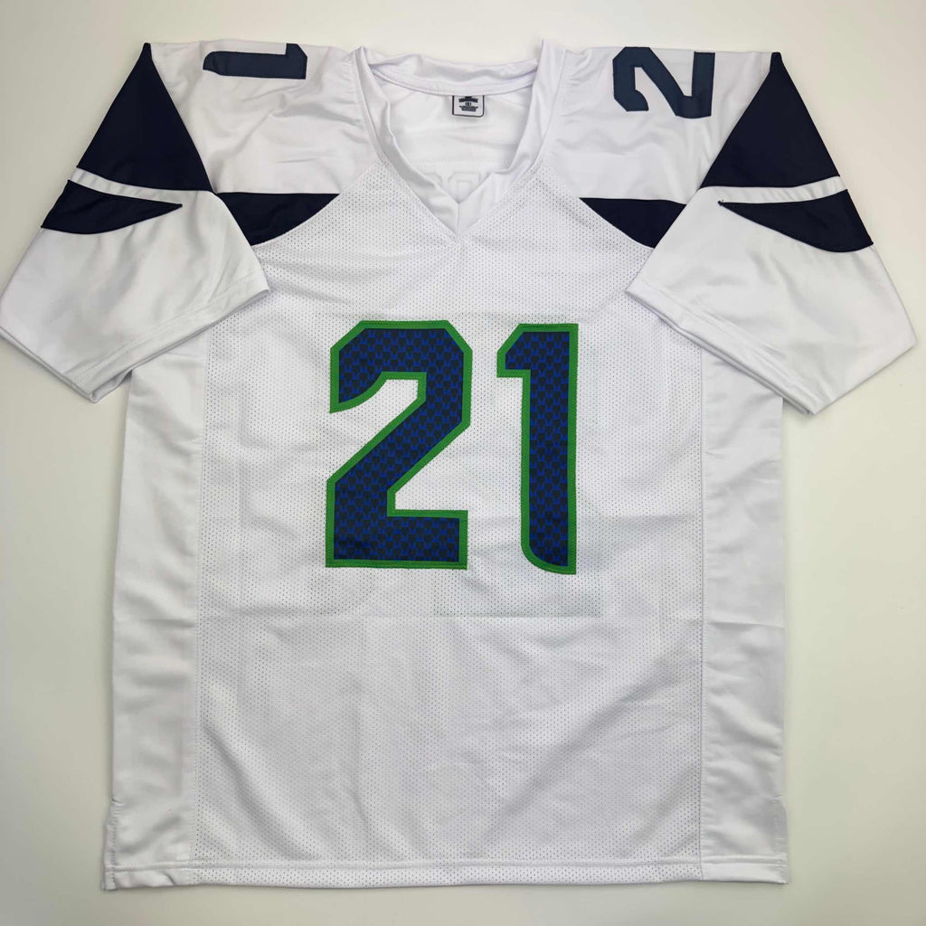 Autographed/Signed Devon Witherspoon Seattle White Football Jersey JSA COA