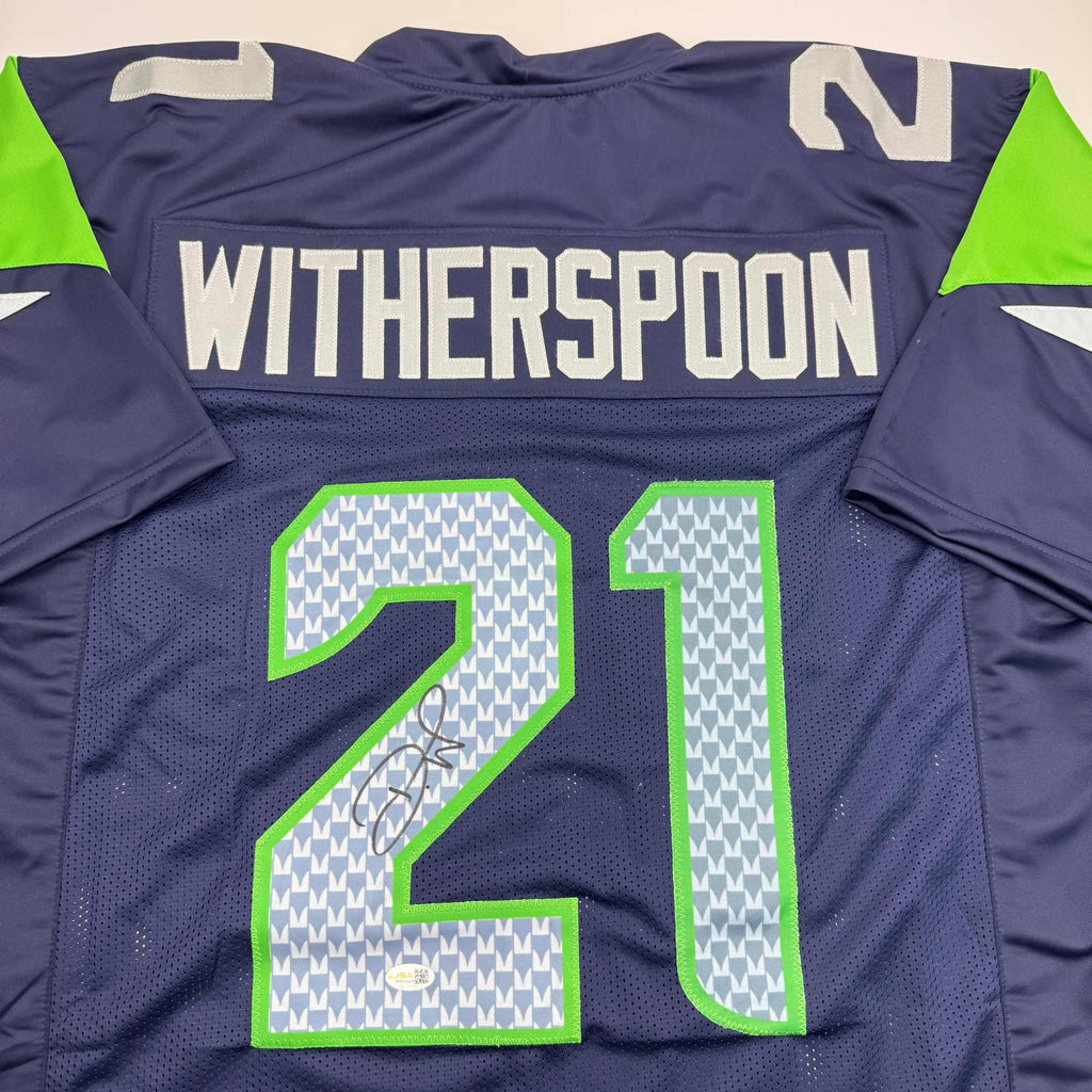 Autographed/Signed Devon Witherspoon Seattle Blue Football Jersey JSA COA