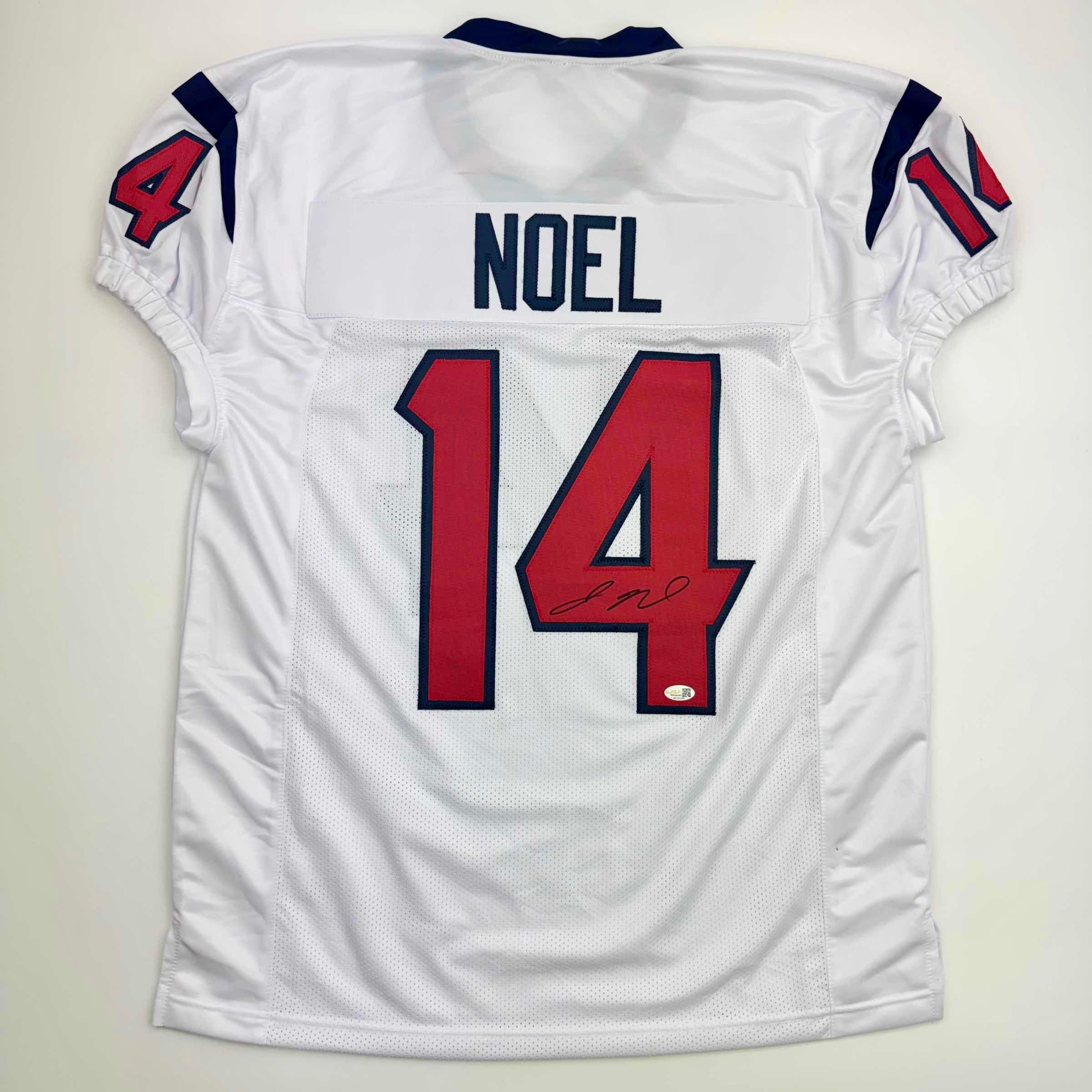 Autographed/Signed Jaylin Noel Houston White Football Jersey JSA COA
