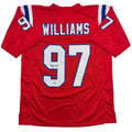 Autographed/Signed Milton Williams New England Red Football Jersey Beckett BAS COA