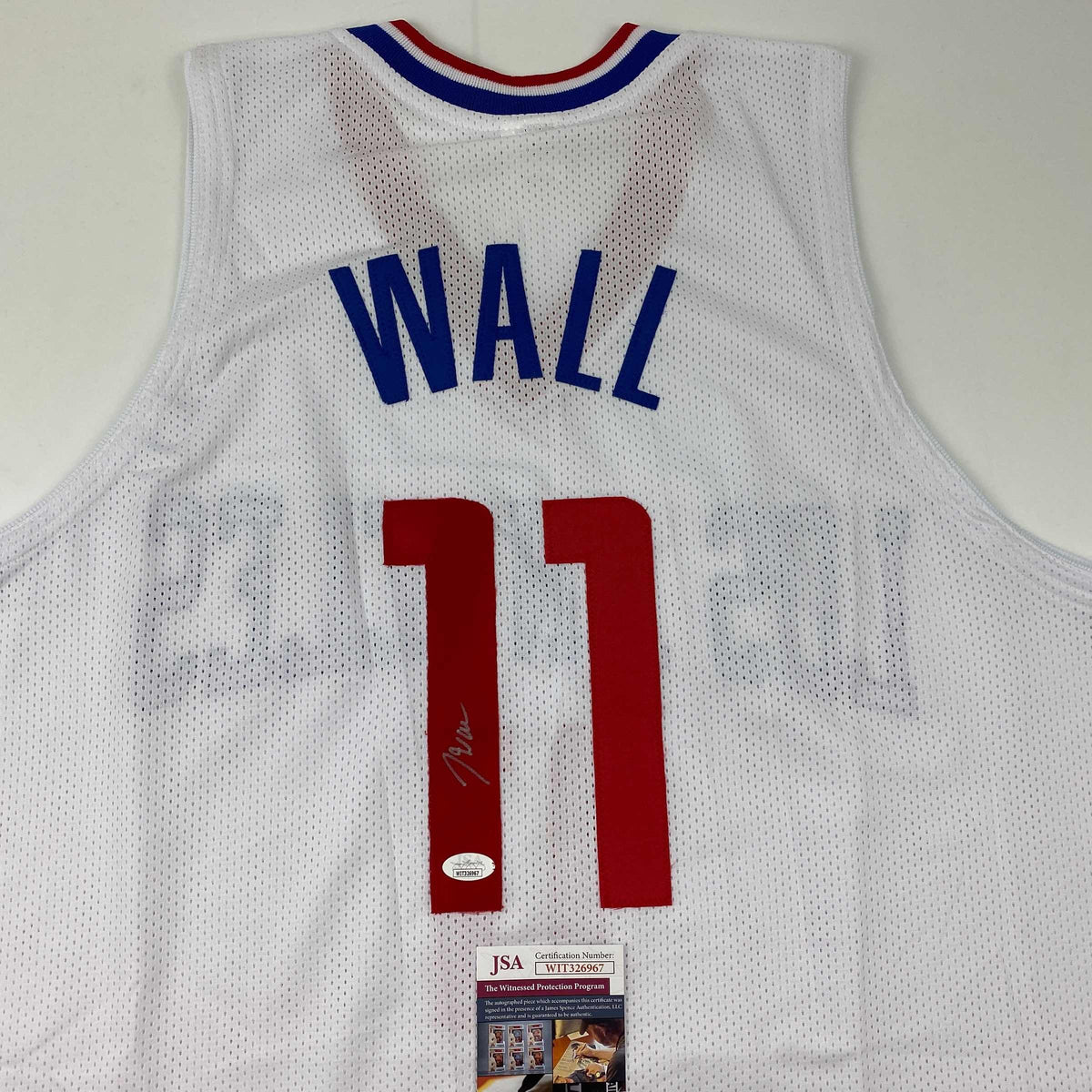 Autographed/Signed John Wall Los Angeles White Basketball Jersey JSA COA