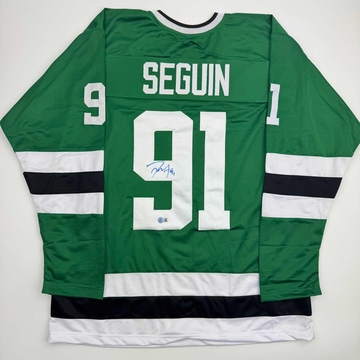 Autographed/Signed Tyler Seguin Dallas Green Hockey Jersey Beckett BAS COA