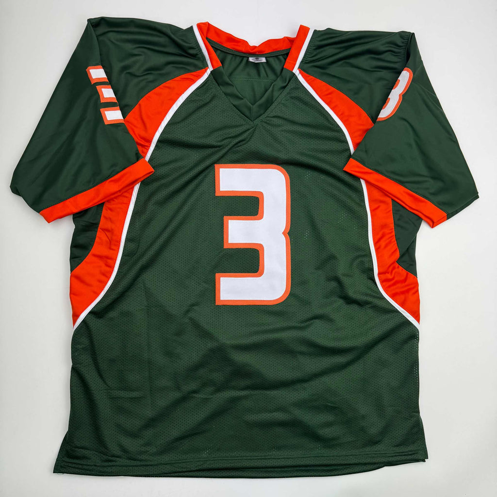 Autographed/Signed Frank Gore Miami Green Football Jersey JSA COA