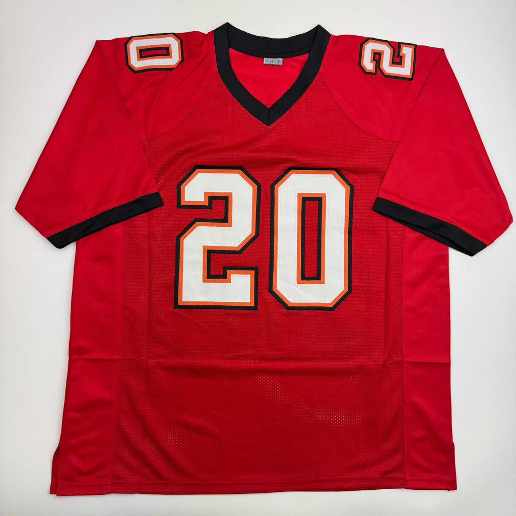 Autographed/Signed Ronde Barber HOF 23 Tampa Bay Red Football Jersey Beckett BAS COA