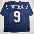 Autographed/Signed Joey Porter Jr. Penn State Blue College Football Jersey Beckett BAS COA