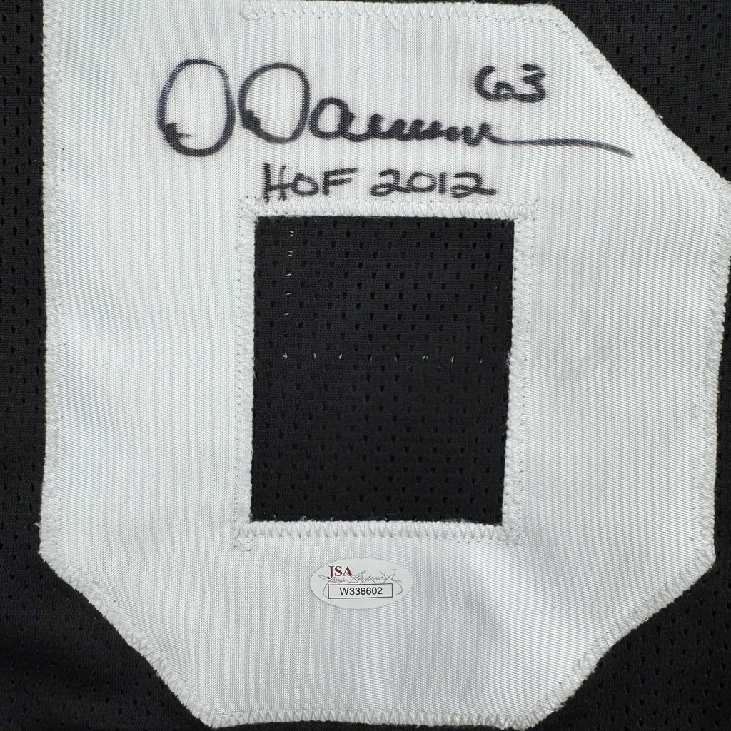 Autographed/Signed Dermontti Dawson HOF 12 Pittsburgh Black Football Jersey JSA COA