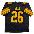 Autographed/Signed Le'Veon LeVeon Bell Pittsburgh Black Color Rush Football Jersey JSA COA