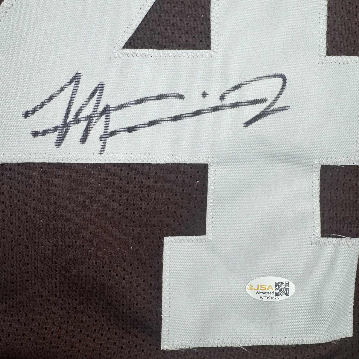 Autographed/Signed Harold Fannin Jr. Cleveland Football Brown Jersey JSA COA