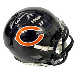 Autographed/Signed Brian Urlacher HOF 18 Chicago Bears Mini Football Helmet JSA COA