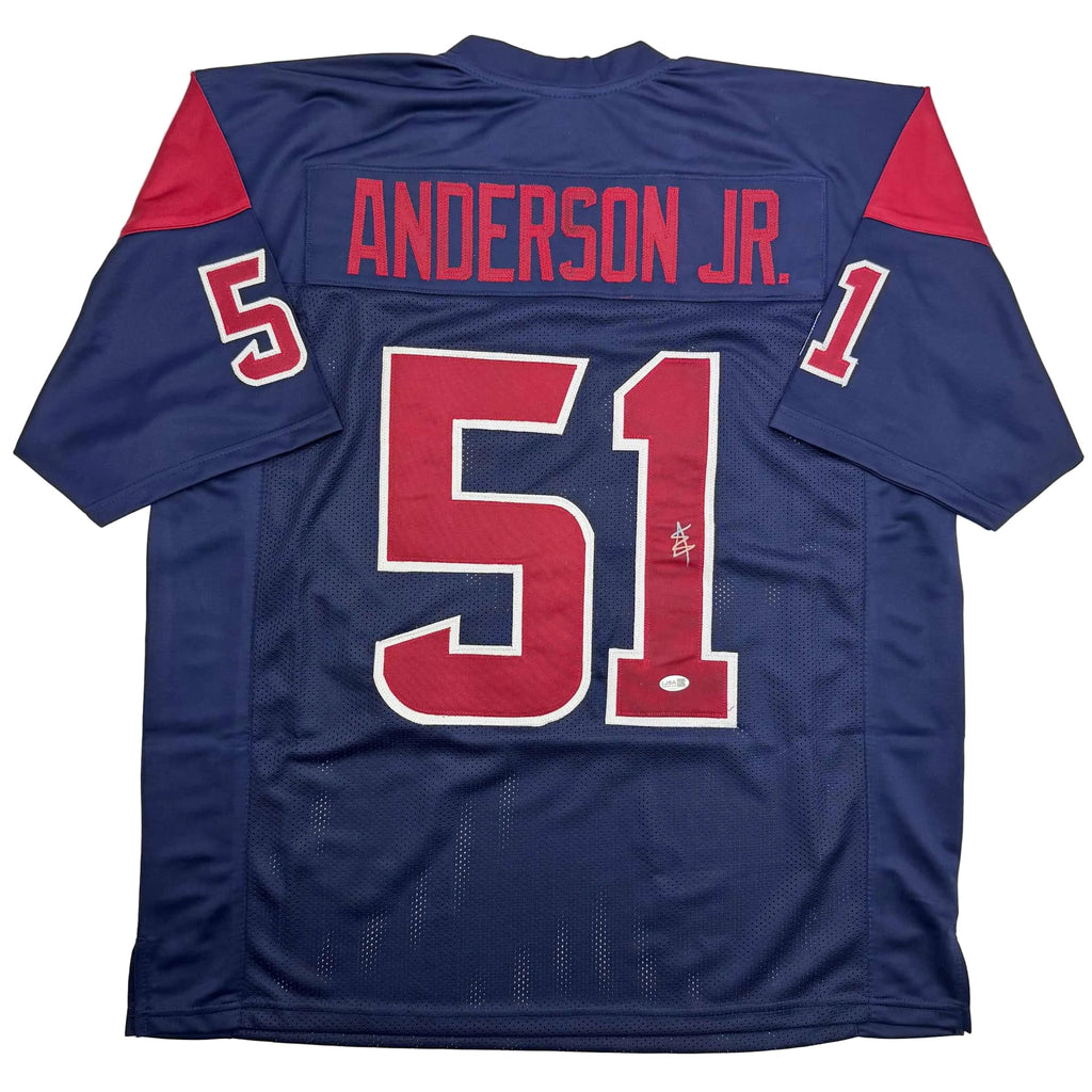 Autographed/Signed Will Anderson Jr. Houston Blue Alternate Football Jersey JSA COA