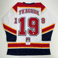 Autographed/Signed Matthew Tkachuk Florida White Retro Hockey Jersey JSA COA