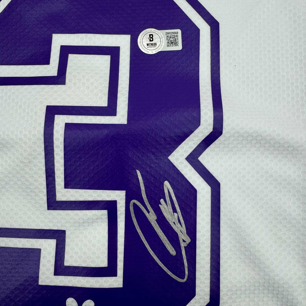 Framed Autographed/Signed Roberto Carlos 35x39 Real Madrid White Soccer Jersey Beckett BAS COA #2
