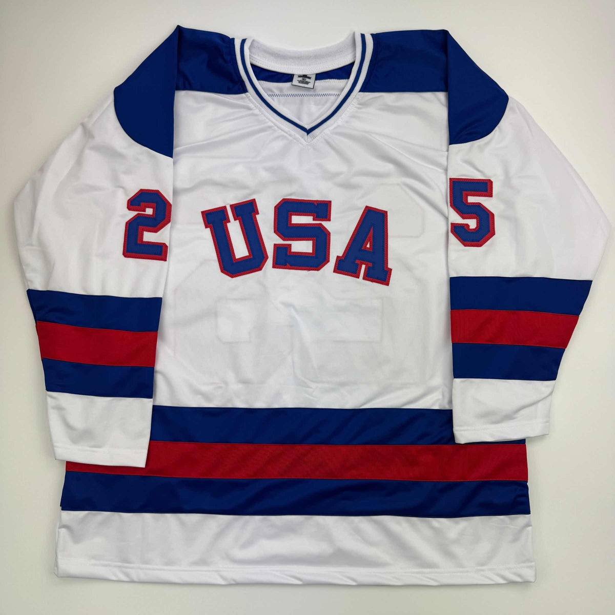 Autographed/Signed Buzz Schneider White Team USA Miracle On Ice 1980 Olympics Hockey Jersey Beckett BAS COA