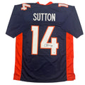 Autographed/Signed Courtland Sutton Denver Blue Football Jersey JSA COA