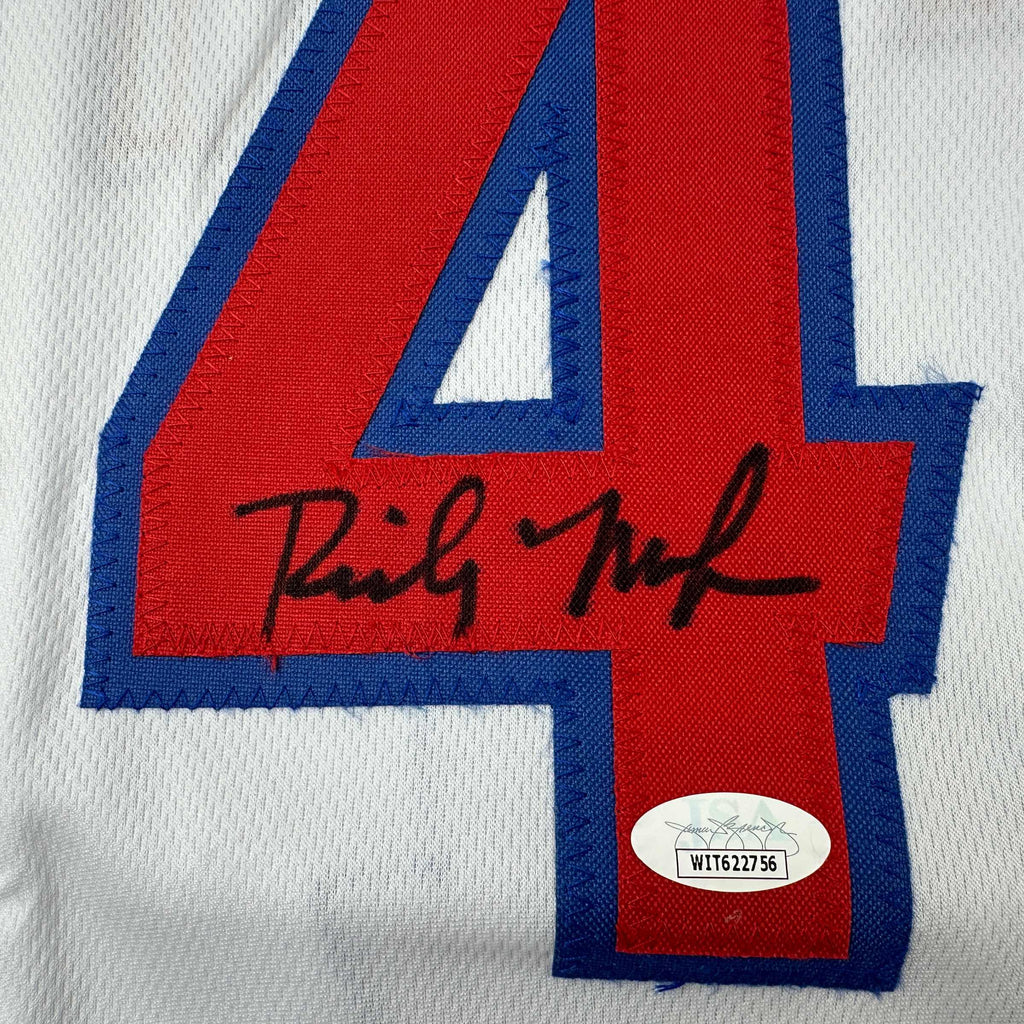Autographed/Signed Rick Mahorn Detroit White Basketball Jersey JSA COA