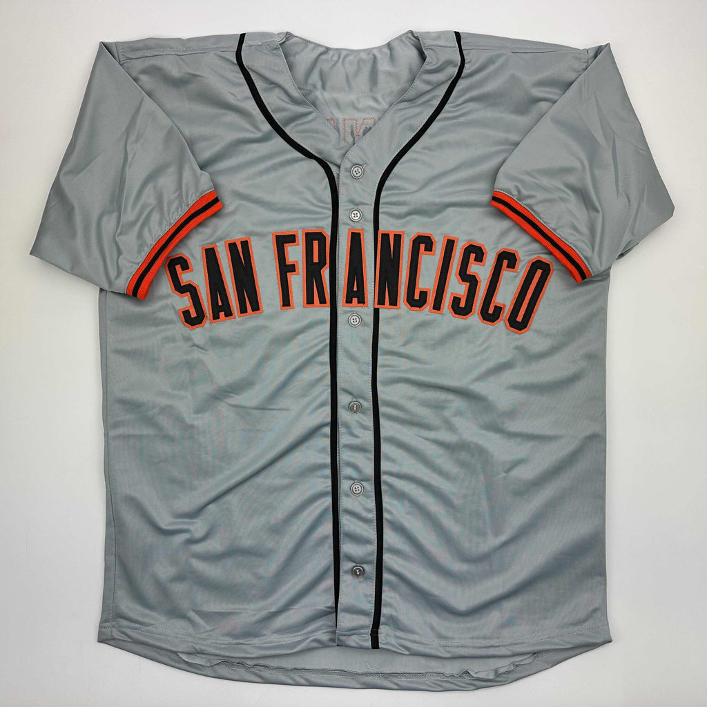 Autographed/Signed Barry Bonds San Francisco Grey Baseball Jersey JSA COA