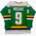 Autographed/Signed Mike Modano Minnesota Green Hockey Jersey Beckett BAS COA