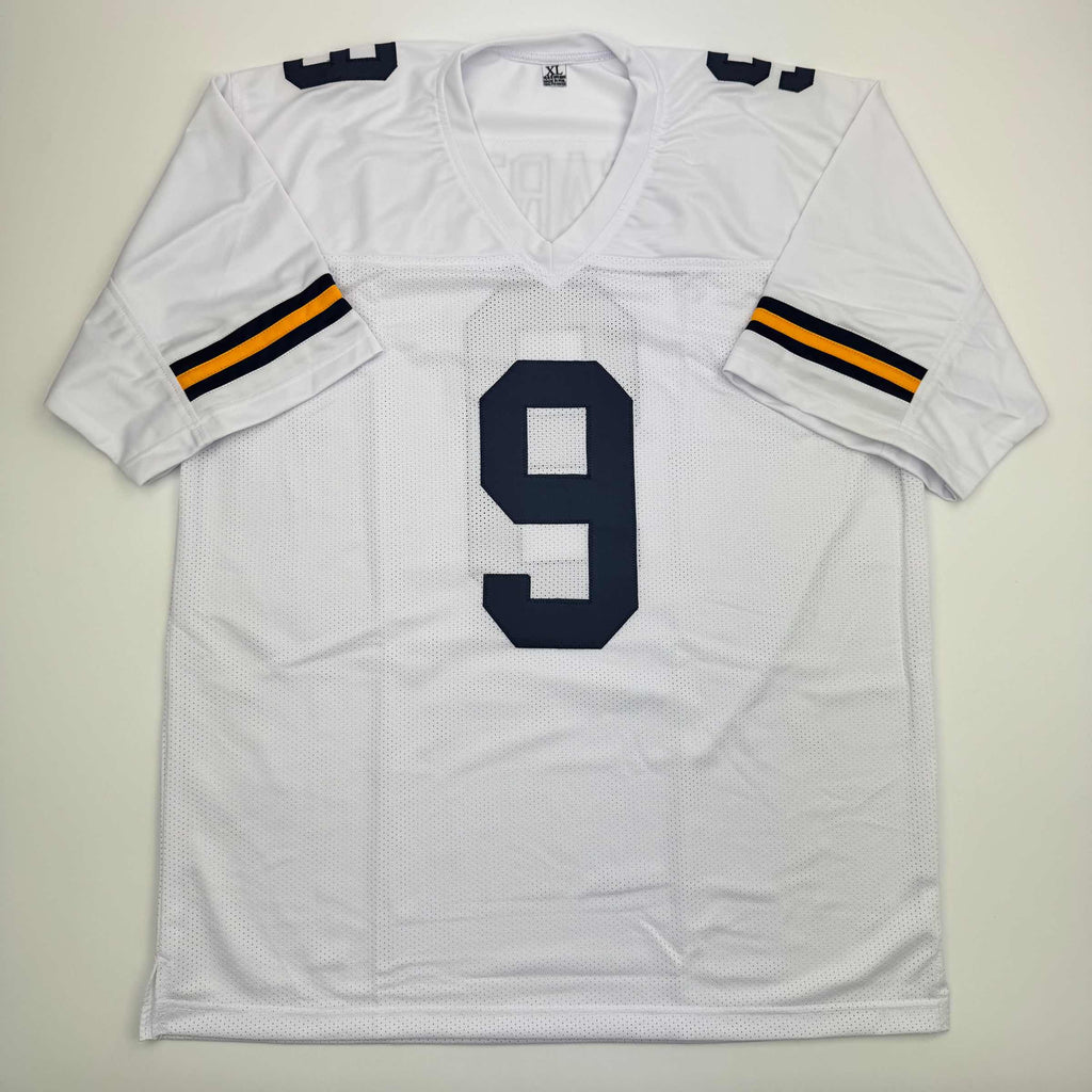 Autographed/Signed J.J. JJ McCarthy Michigan White College Football Jersey Beckett BAS COA