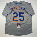 Autographed/Signed Bobby Bonilla New York Grey Baseball Jersey JSA COA