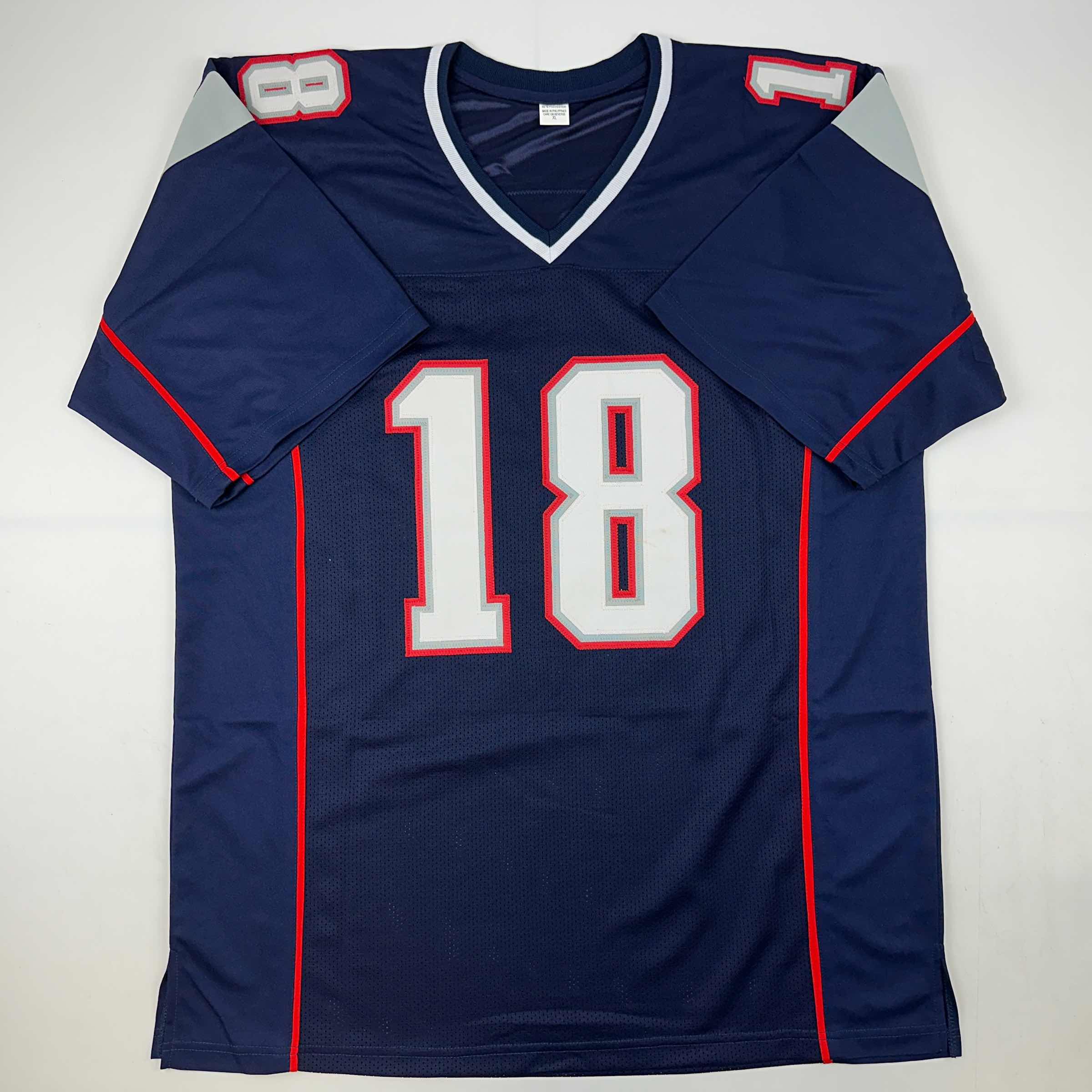Autographed/Signed Matthew Slater New England Blue Football Jersey Beckett BAS COA