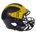 Autographed/Signed JJ J.J. McCarthy Michigan Wolverines Full Size FS F/S Speed Replica College Football Helmet Beckett BAS COA